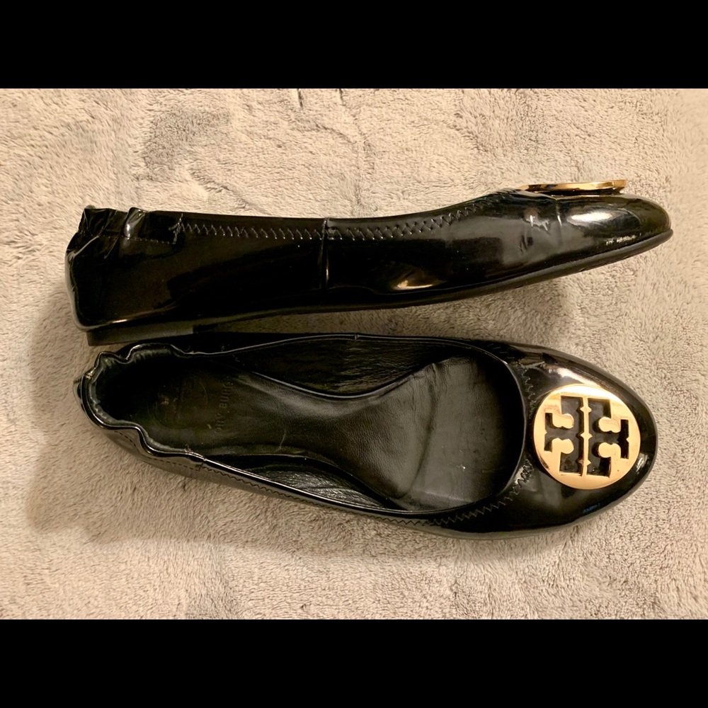 Tory Burch, 10, Black Patent Leather Flat, VGUC!